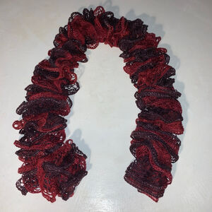 Women's Unbranded Red brown silver Ruffle Scarf One Size
